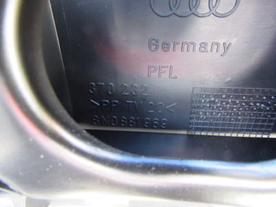 Audi TT Mk1 8N Front Driver's Seat Back Frame 8N08819694